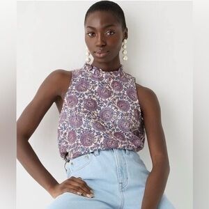 J.Crew Fleur top in floral linen, Size L